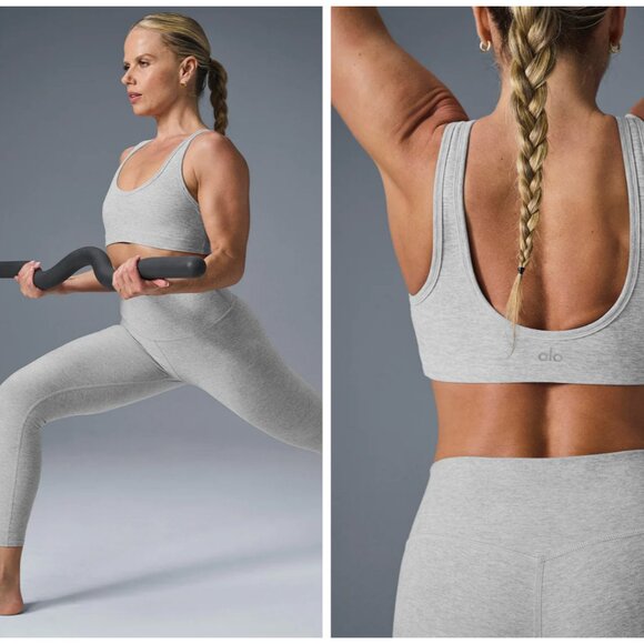 Aloyoga Alosoft Center Stage Bra - Size Small - Color: Athletic Heather Grey - Picture 6 of 6